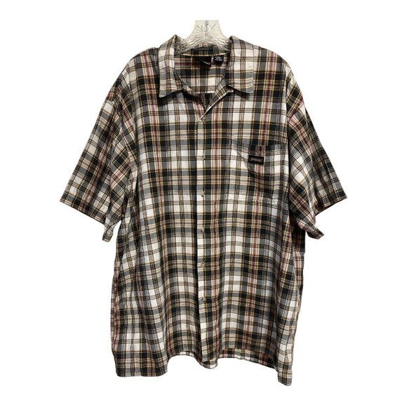 Dickies Men’s 2XL Plaid Button-Up Shirt – Black Gold Gray Check – Cotton Blend S - Picture 1 of 5